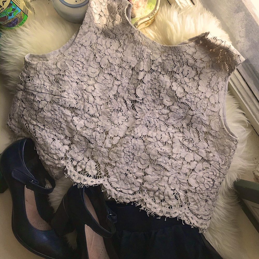 Jenny Yoo Delicate Lace Woman’s formal top Beige